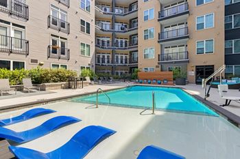 Pool With Sunning Deck at The Dartmouth North Hills Apartments, Raleigh